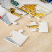 Snowy Winter Village Art ジグソーパズル (側面)