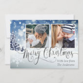 Snowy Winter Wonderland Elegant Christmas Photo 招待状 (正面)