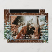 Snowy Wood & Forest Country Pineの結婚写真 セーブザデート (正面/裏面)