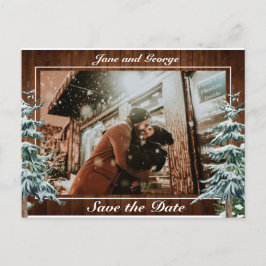 Snowy Wood & Forest Country Pineの結婚写真 案内ポストカード