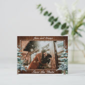 Snowy Wood & Forest Country Pineの結婚写真 案内ポストカード (スタンド正面)
