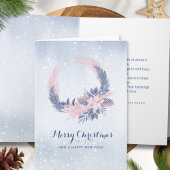 Snowy Wreath Botanical Christmas Non Photo シーズンカード