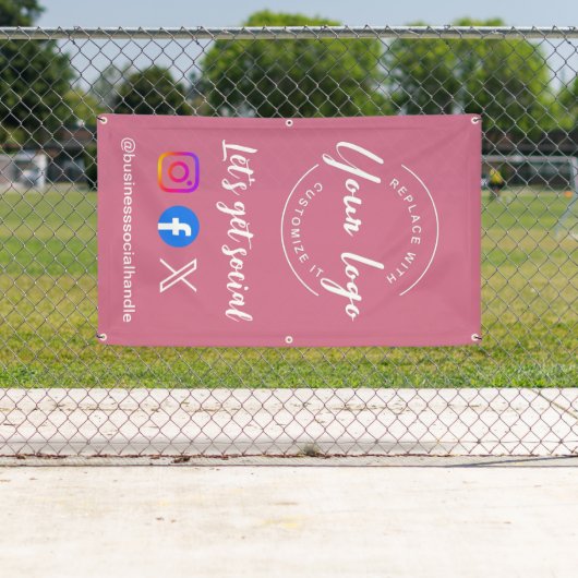 SNSサイトを取得しようカスタムピンク 横断幕 (インサイチュ)