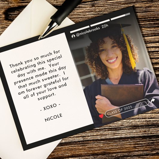 SNSストーリー写真撮影卒業後 サンキューカード