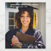 SNSストーリー写真撮影卒業後 ワインラベル (シングルラベル)