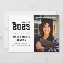 SNSストーリー写真白人卒業 案内状