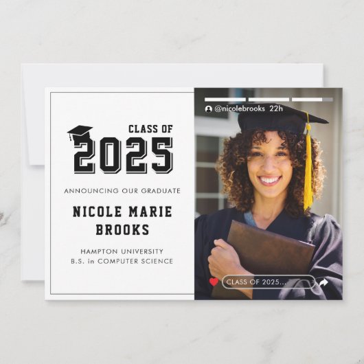 SNSストーリー写真白人卒業 案内状 (正面)