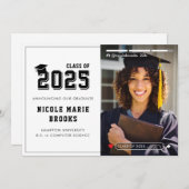 SNSストーリー写真白人卒業 案内状 (正面/裏面)