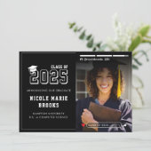 SNSストーリー写真黒の卒業 案内状 (スタンド正面)