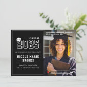 SNSストーリー写真黒の卒業 案内状 (スタンド正面)