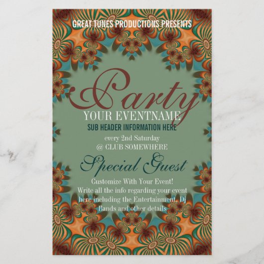 SNSファンキー自然モダンパーティー準備チラシ チラシ (正面)