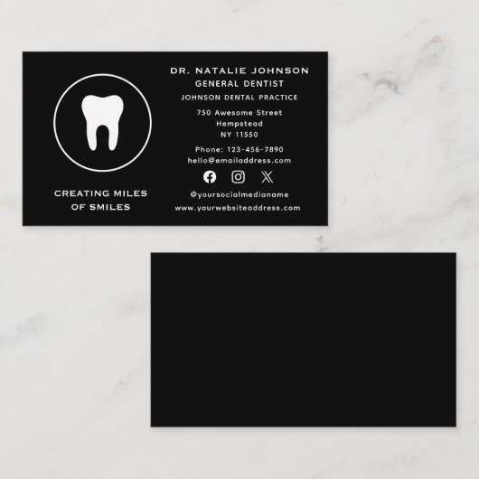 SNS歯歯歯科医科歯科クリニック歯科 名刺 (正面/裏面)