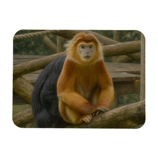 Snub-Nosed Monkey in Woodland Refuge マグネット (横)