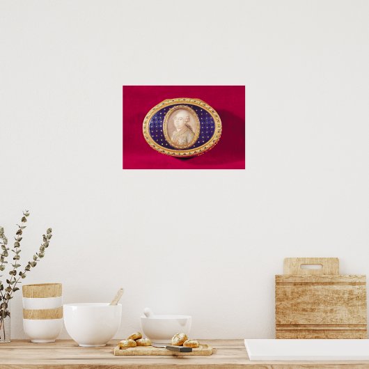 Snuffbox with a portrait miniature of Louis ポスター (キッチン)