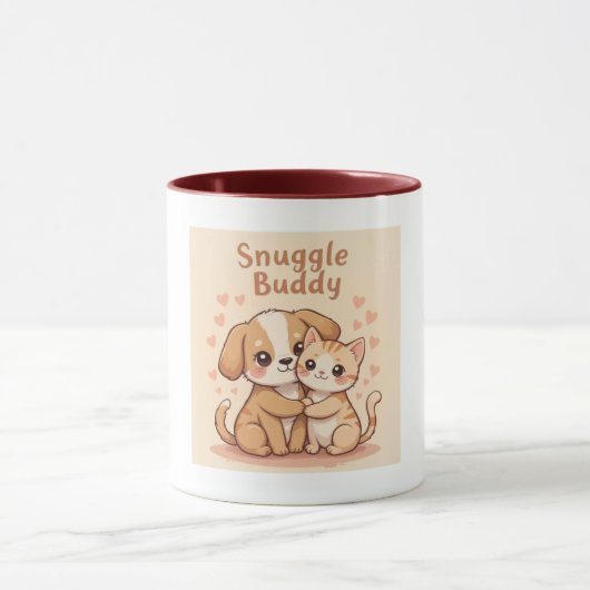 Snuggle Buddy Mug – コーヒー愛好家のためのアート マグカップ (中央)
