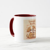 Snuggle Buddy Mug – コーヒー愛好家のためのアート マグカップ (正面左)