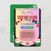 Snuggle & Jingle Christmas Pajama Party 招待状 (正面/裏面)