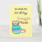 Snuggle Mode Cat Valentine Card カード (正面)