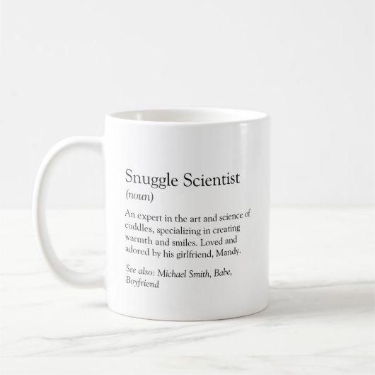 Snuggle Scientist写真ボーイフレンドの贈り物 コーヒーマグカップ (左)