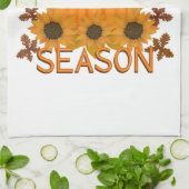 “Snuggle Season” Autumn/Fall Themed Tea Towel キッチンタオル (折り畳み)