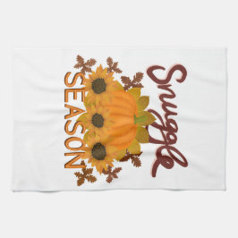 “Snuggle Season” Autumn/Fall Themed Tea Towel キッチンタオル