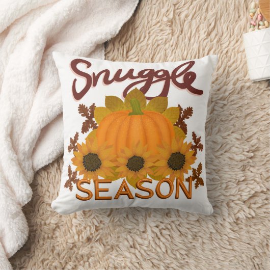 “Snuggle Season” Cosy Throw Cushion (Double Sided) クッション (ブランケット)