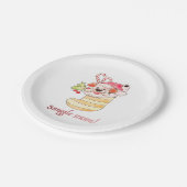 Snuggle Season Puppy in Stocking ペーパープレート (アングル)