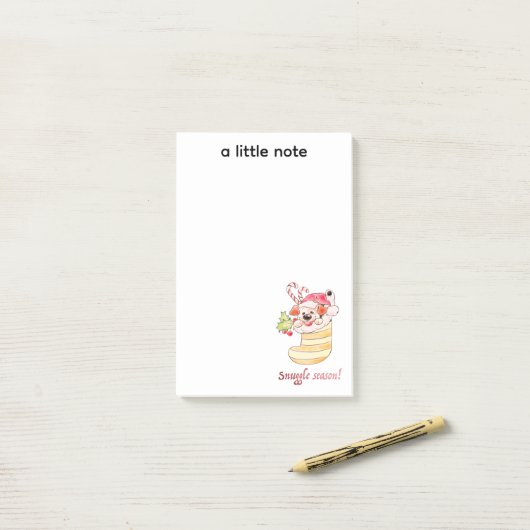 Snuggle Season Puppy in Stocking ポストイット (デスク上)