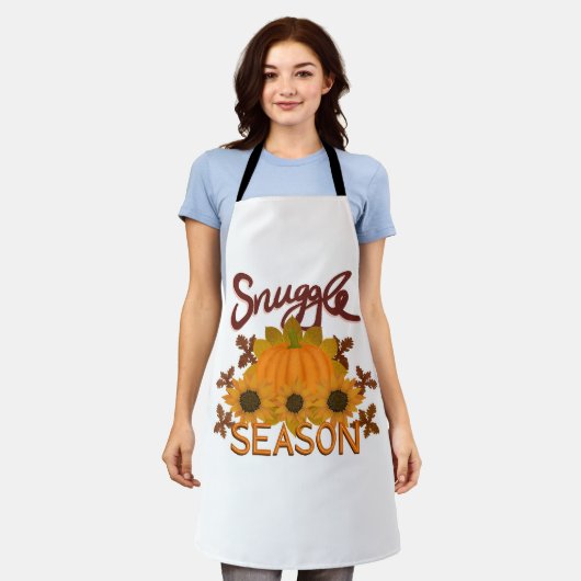 “Snuggle Season” Thanksgiving Apron エプロン (着用した状態)