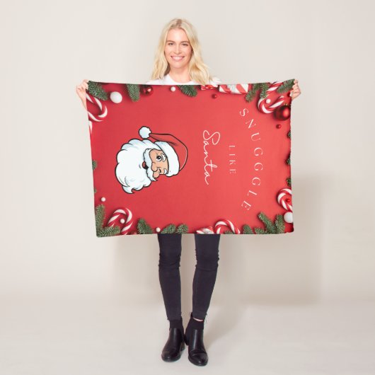 Snuggle Up Like Santa” Festive Holiday Blanket  フリースブランケット (インサイチュ)