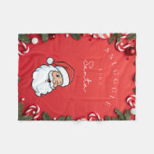 Snuggle Up Like Santa” Festive Holiday Blanket  フリースブランケット (正面(横))