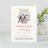 Snuggle Weather Winter子供の誕生日写真 招待状 (スタンド正面)