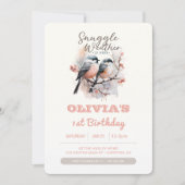 Snuggle Weather Winter子供の誕生日写真 招待状 (正面)