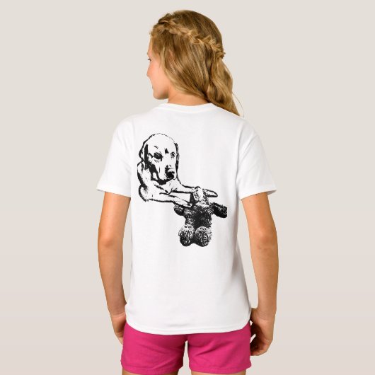 Snuggly Dog & Bear Sketch Tee Tシャツ (裏面フル)