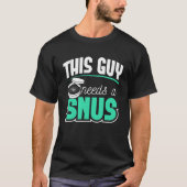 SNUSギフト煙フリーやめ喫煙アンチニコチン Tシャツ (正面)