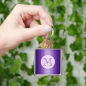 Snzzy洗練された紫色のグローストライプのカスタム キーホルダー (手)