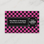 Snzzy Cerise / Black 市松模様に Own文字, QR，ロゴ 名刺 (正面)