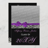 snzzy purple卒業写真招待状 招待状 (正面/裏面)