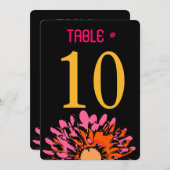 SOかわいらしデイジーバルミツワー表番号カード 招待状 (正面/裏面)