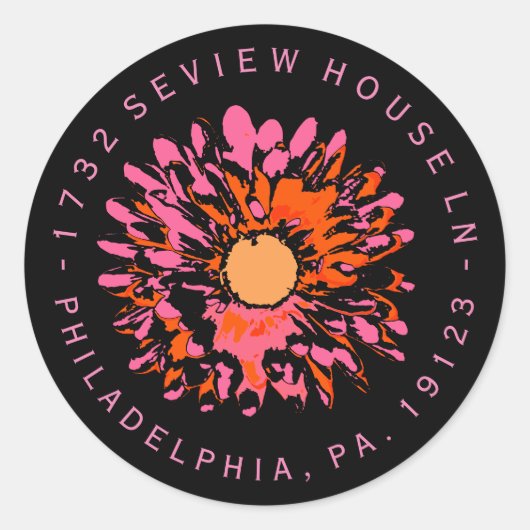 SOかわいらしバルミツワー差出人住所シール ラウンドシール (正面)