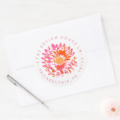 SOかわいらしベビー名前付け差出人住所シール ラウンドシール (封筒)