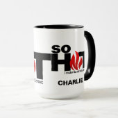 Soホット名前をカスタムするマグ マグカップ (正面右)