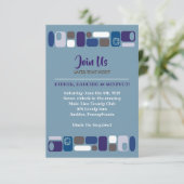 SOモダンバーバー(ユダヤ教の)バル・ミツバー披露宴カード 招待状 (スタンド正面)