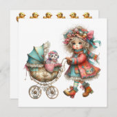 SO大切ベビー乳母車テーマ招待状 招待状 (正面/裏面)