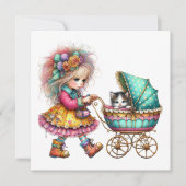 SO大切ベビー乳母車テーマ招待状 招待状 (正面)