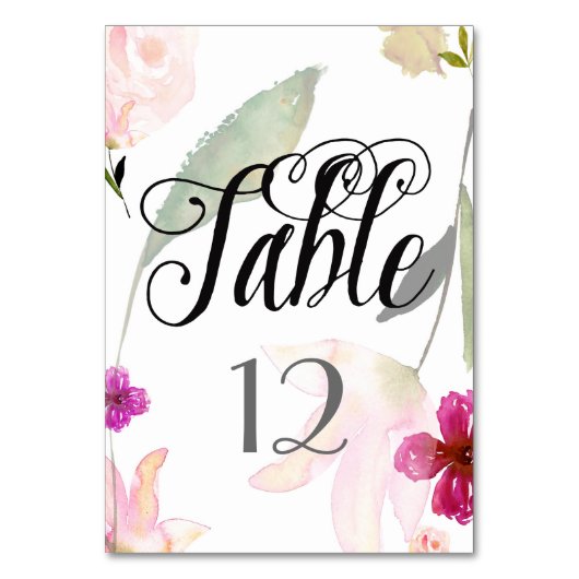 So Beautiful Waterカラーフローラテーブル番号 テーブルナンバー (正面)