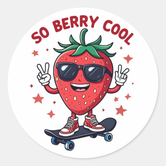 So Berry Fruit クール Lover Strawberry Season ラウンドシール (正面)