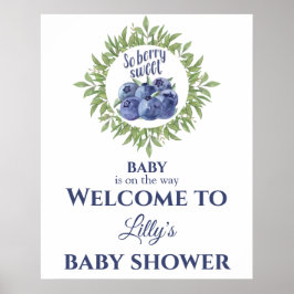 So berry Sweet Baby Showerウェルカムサイン ポスター