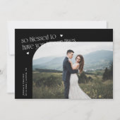 So Blessed Black Wedding Photo サンキューカード (正面)