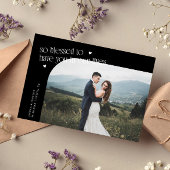 So Blessed Black Wedding Photo サンキューカード